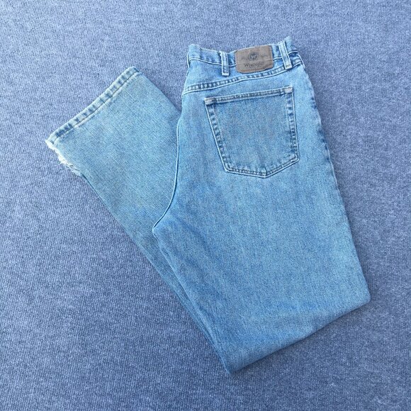 Wrangler Jeans Mens 36x34 measures 34x32 Distressed Ranch Workwear - Picture 1 of 15